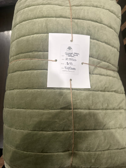 Channel Stitch Velvet Quilt - Threshold™-Green- Full/Queen