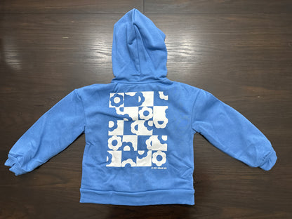 Cat & Jack™ - Girls' Fleece Floral Hooded Zip-Up Sweatshirt Steel Blue