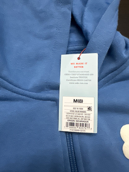 Cat & Jack™ - Girls' Fleece Floral Hooded Zip-Up Sweatshirt Steel Blue