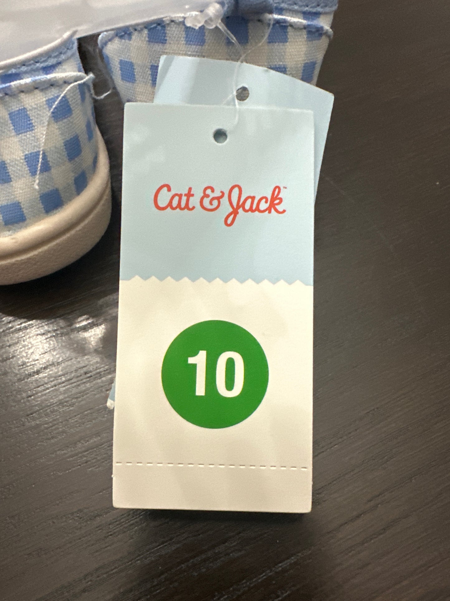 Cat & Jack Baby Gingham Hook-and-Loop Sneakers – Blue (Size 10)