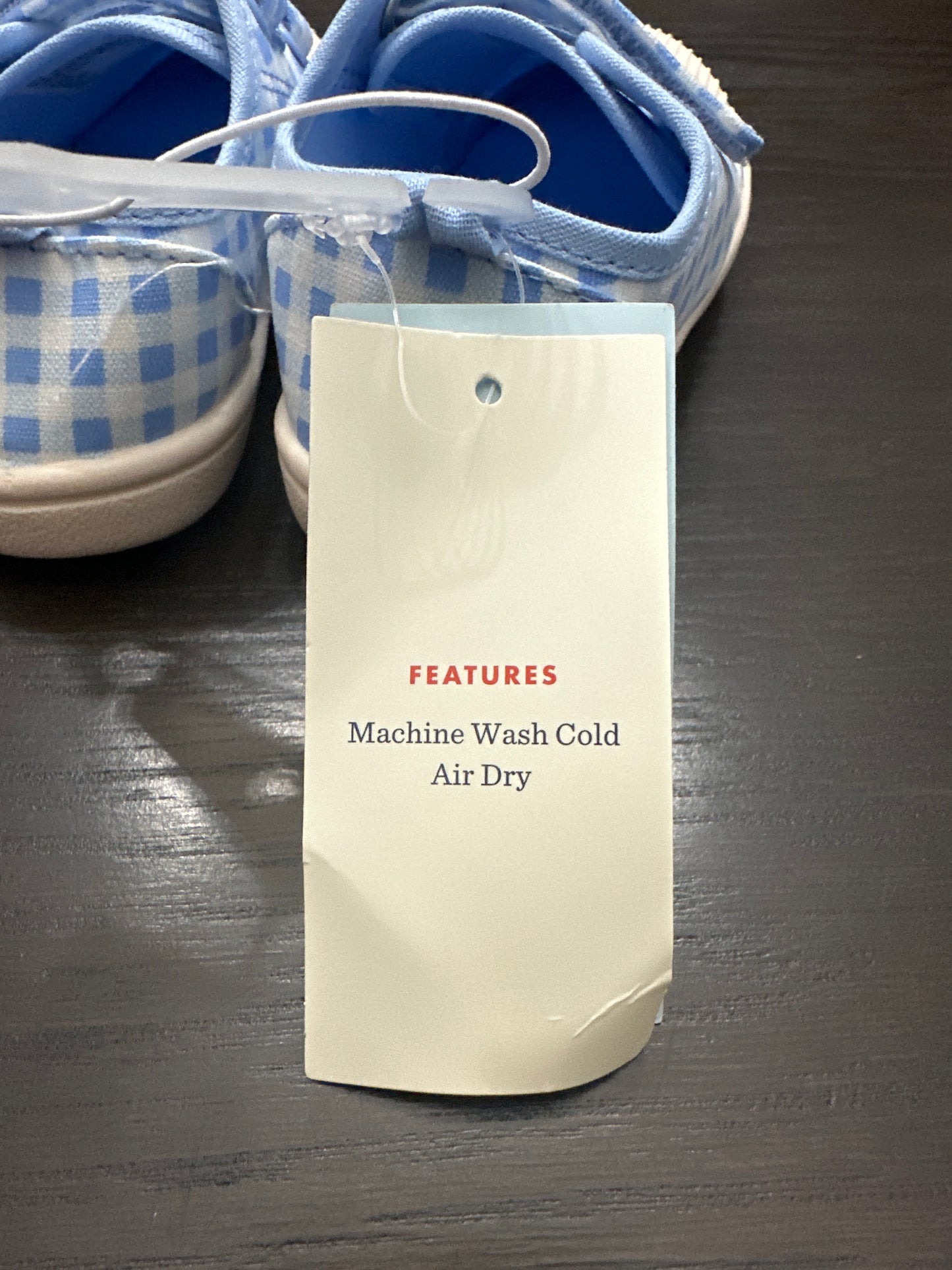 Cat & Jack Baby Gingham Hook-and-Loop Sneakers – Blue (Size 10)