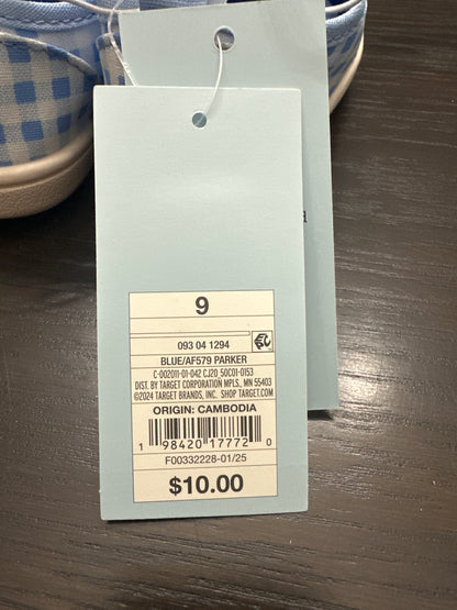 Cat & Jack Baby Gingham Hook-and-Loop Sneakers – Blue (Size 9)