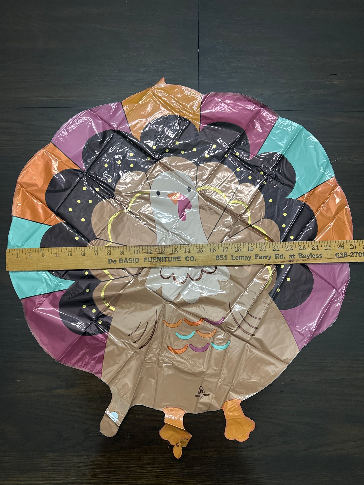 Thanksgiving Turkey Foil Balloon Large Fall Holiday Party Decor Anagram