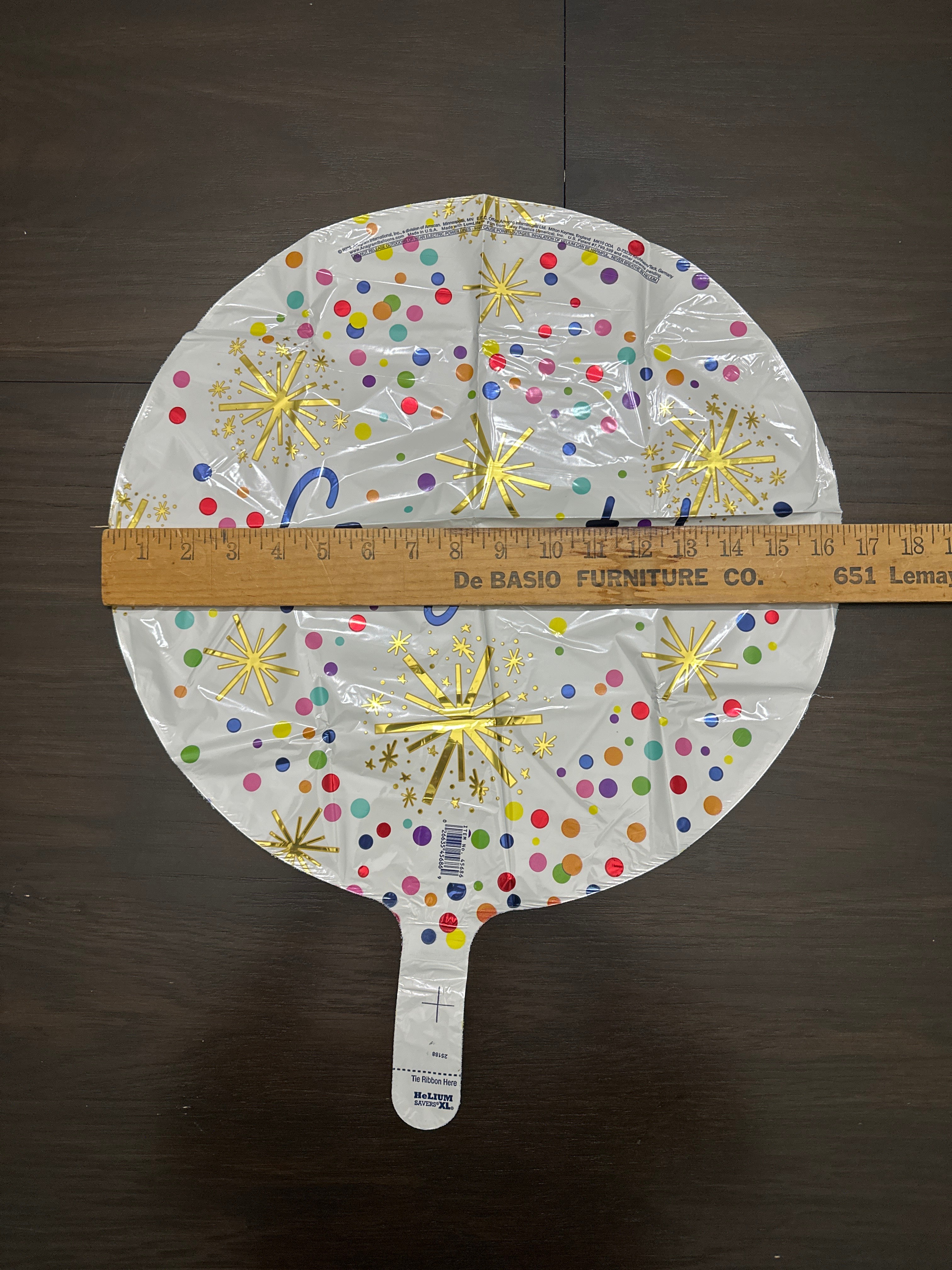 5pc Congrats Foil Balloon Bouquet Gold White Confetti Stars & Rounds Anagram