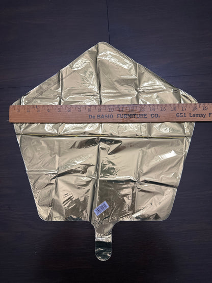 5pc Congrats Foil Balloon Bouquet Gold White Confetti Stars & Rounds Anagram