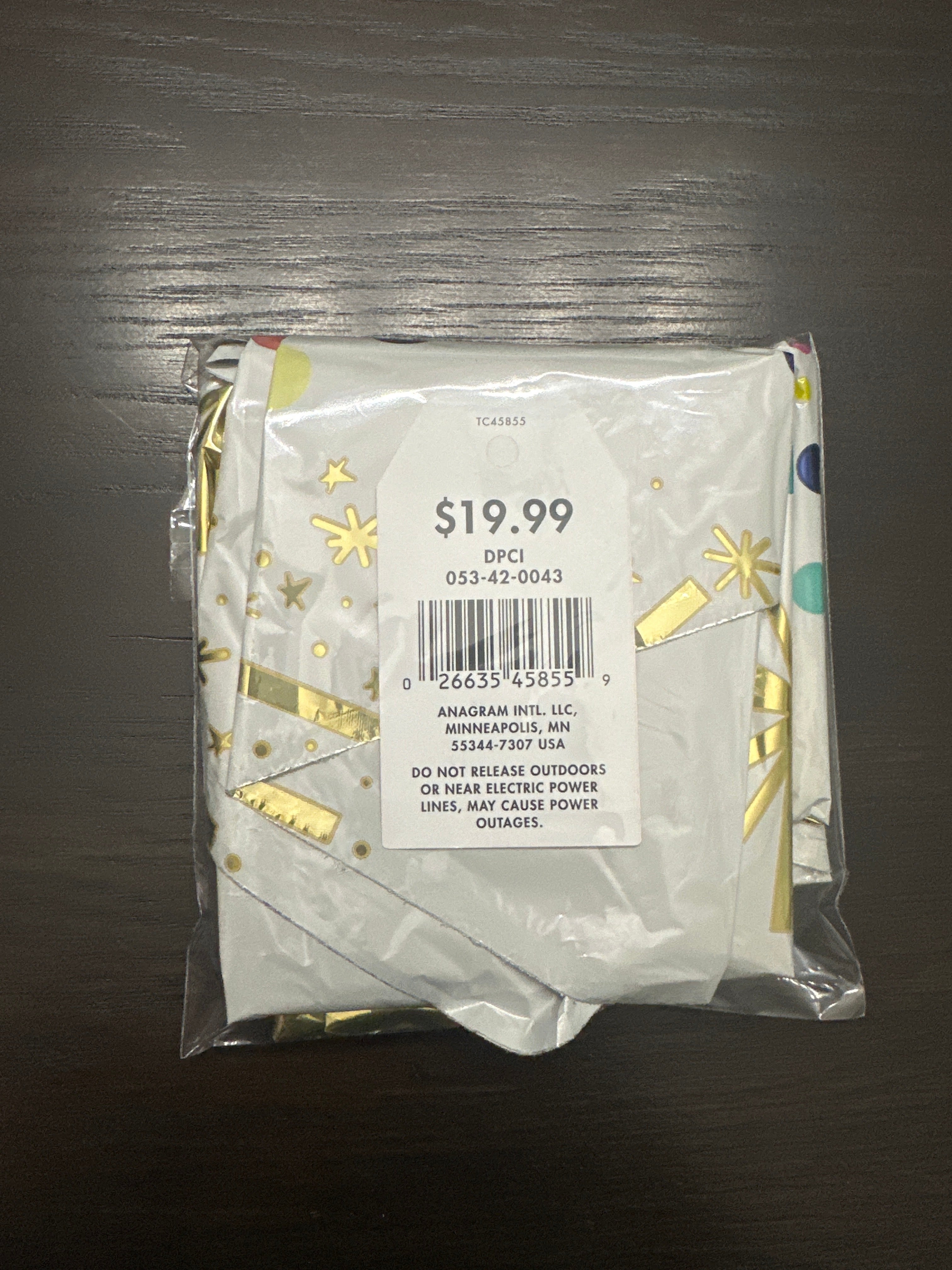 5pc Congrats Foil Balloon Bouquet Gold White Confetti Stars & Rounds Anagram