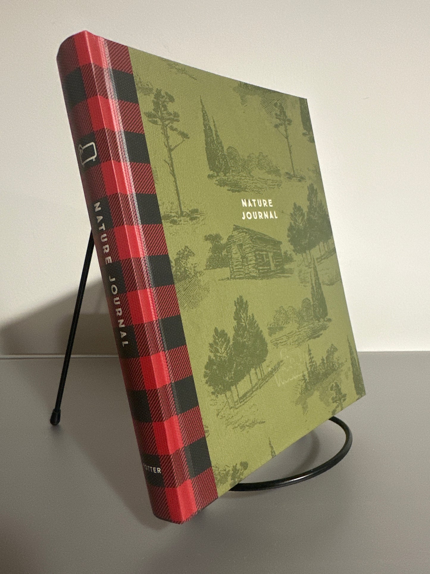 Woolrich Nature Journal Hardcover Green Plaid Spine Blank Lined Notebook