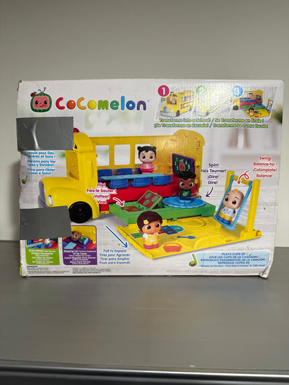 CoComelon Musical School Time Transforming Bus - Lights and Sounds - 3 Favorite Songs - 6 Areas of Play - Actionable JJ and Cody Figures