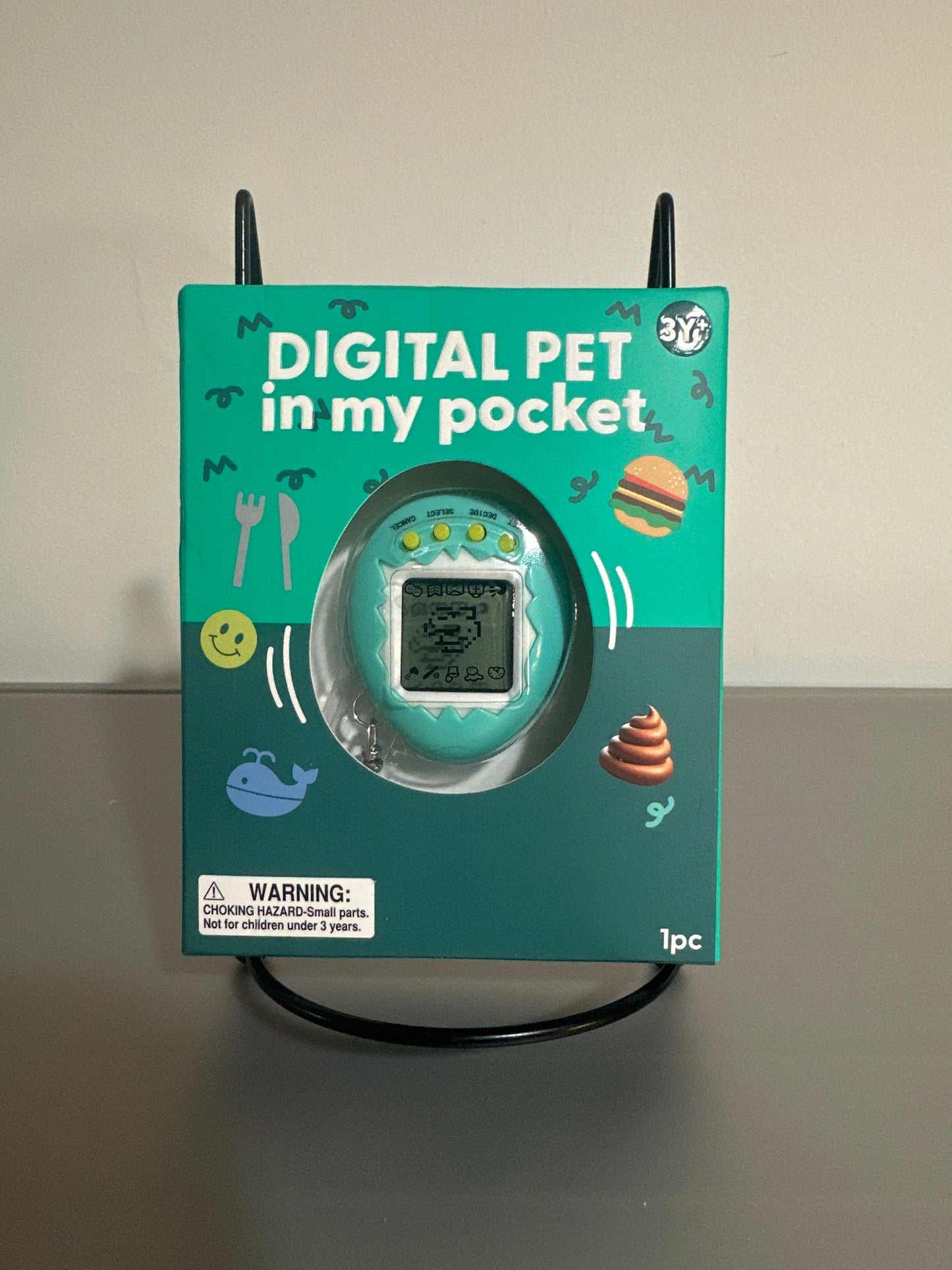 Digital Pet in My Pocket Virtual Pet Toy Keychain with Mini Games (Batteries Included)