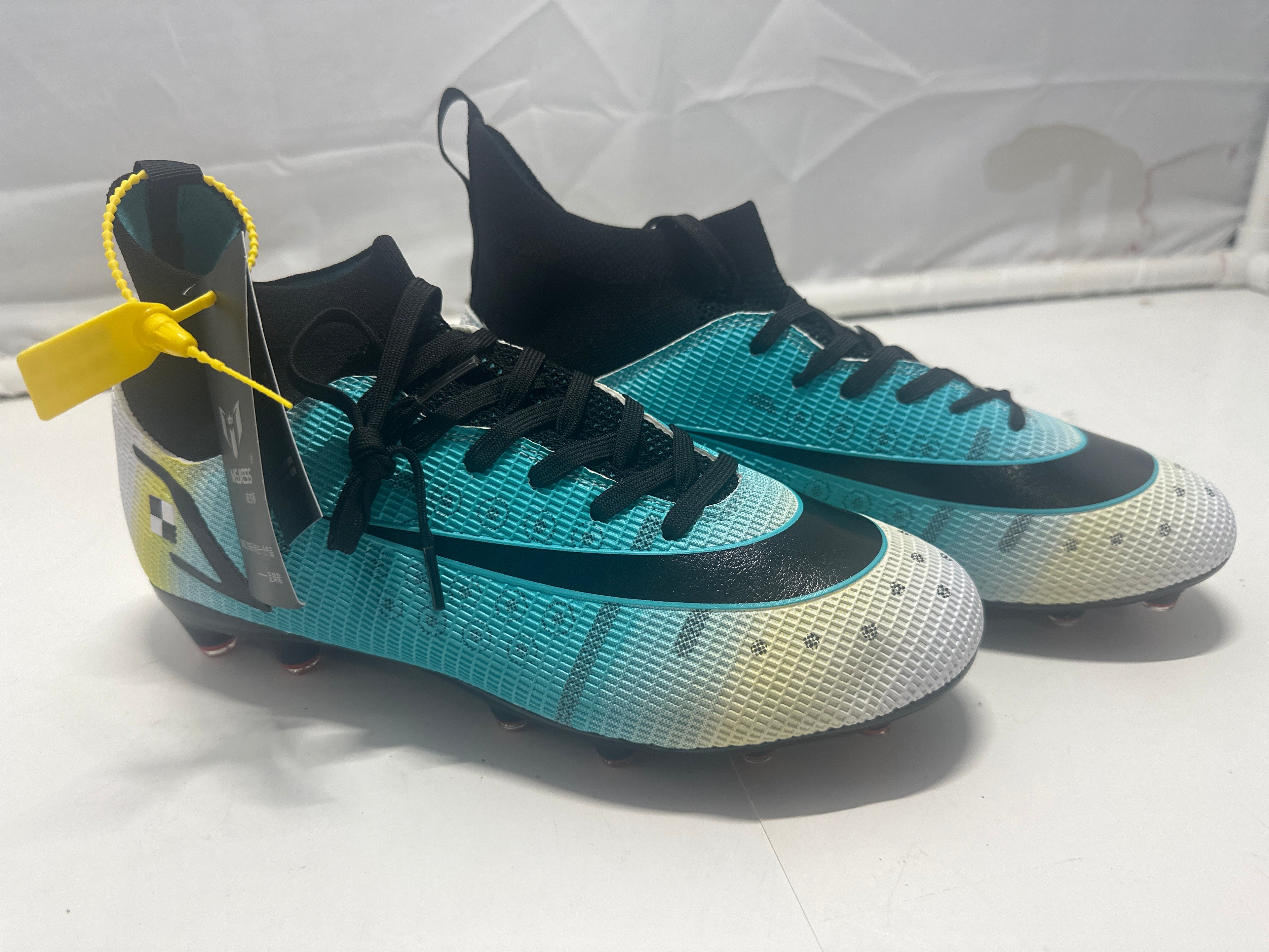 Wejiess AG Soccer Cleats Men's Size 8 (EU 42) Turquoise Black Football Boots