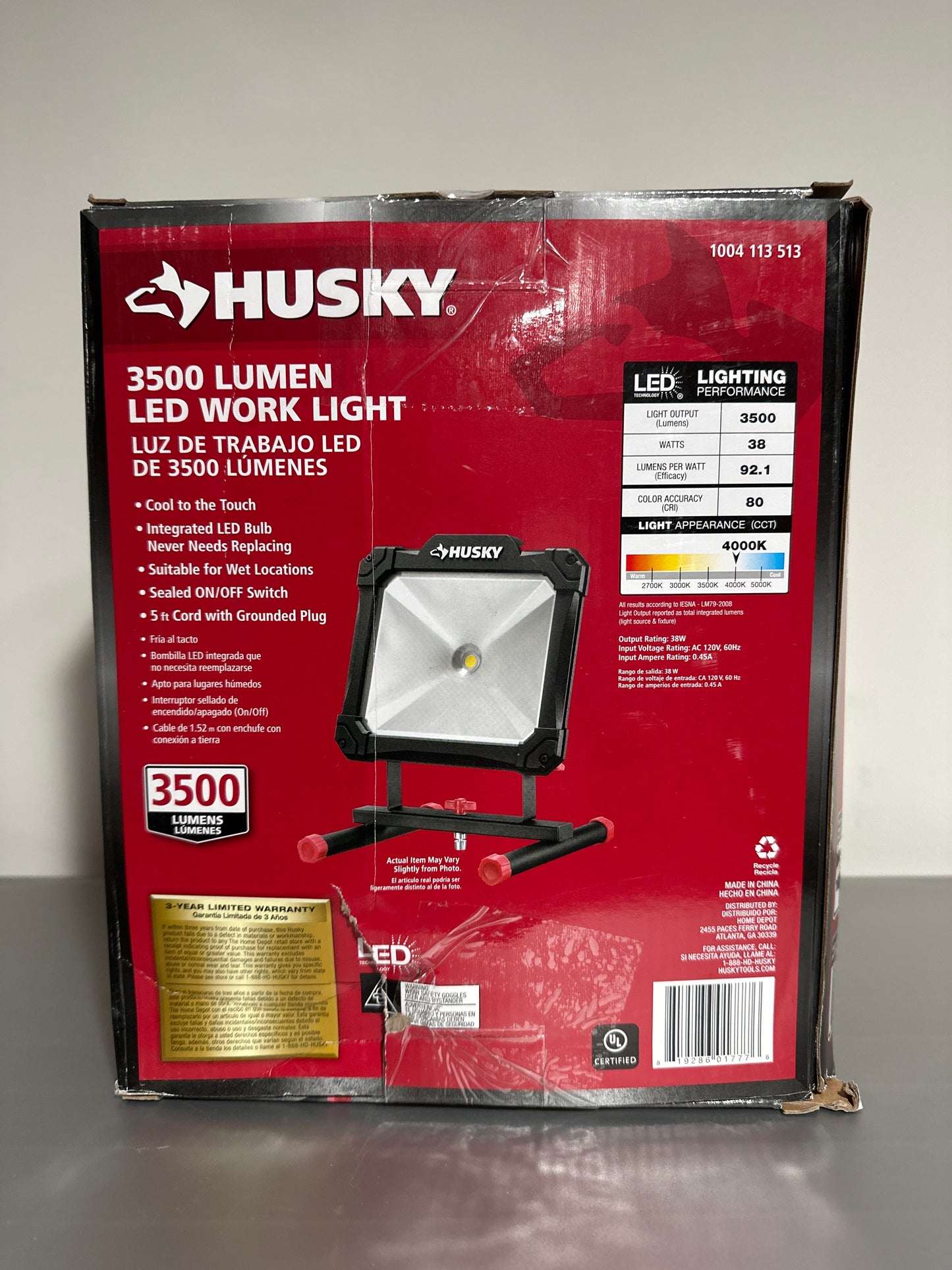 Husky 3500 Lumen LED Work Light