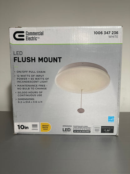 Commercial Electric LED Flush Mount Ceiling Light with Pull Chain