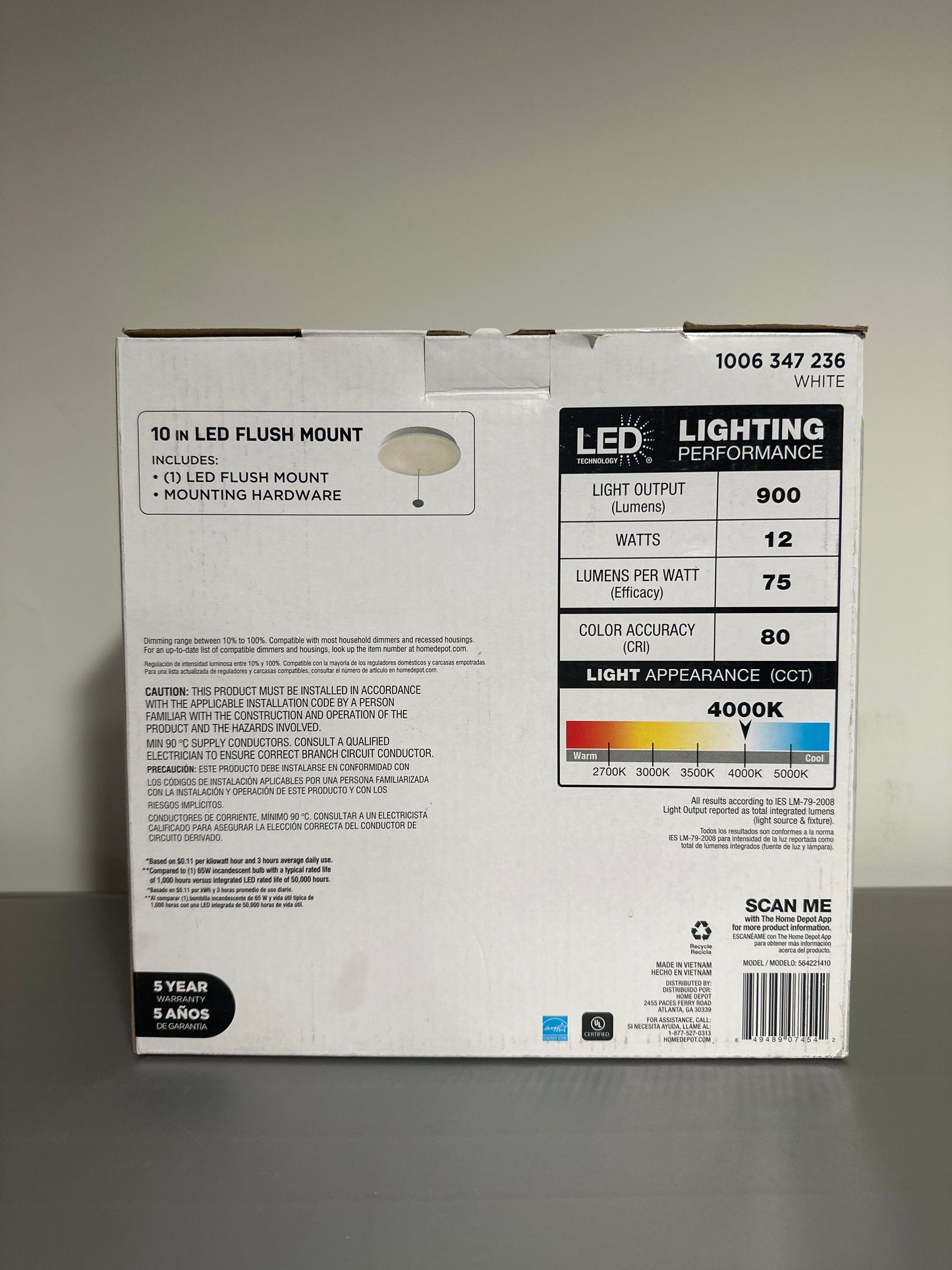 Commercial Electric LED Flush Mount Ceiling Light with Pull Chain