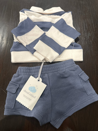 Cloud Island™ Baby Knit Top & Shorts Outfit Set – 2-Piece