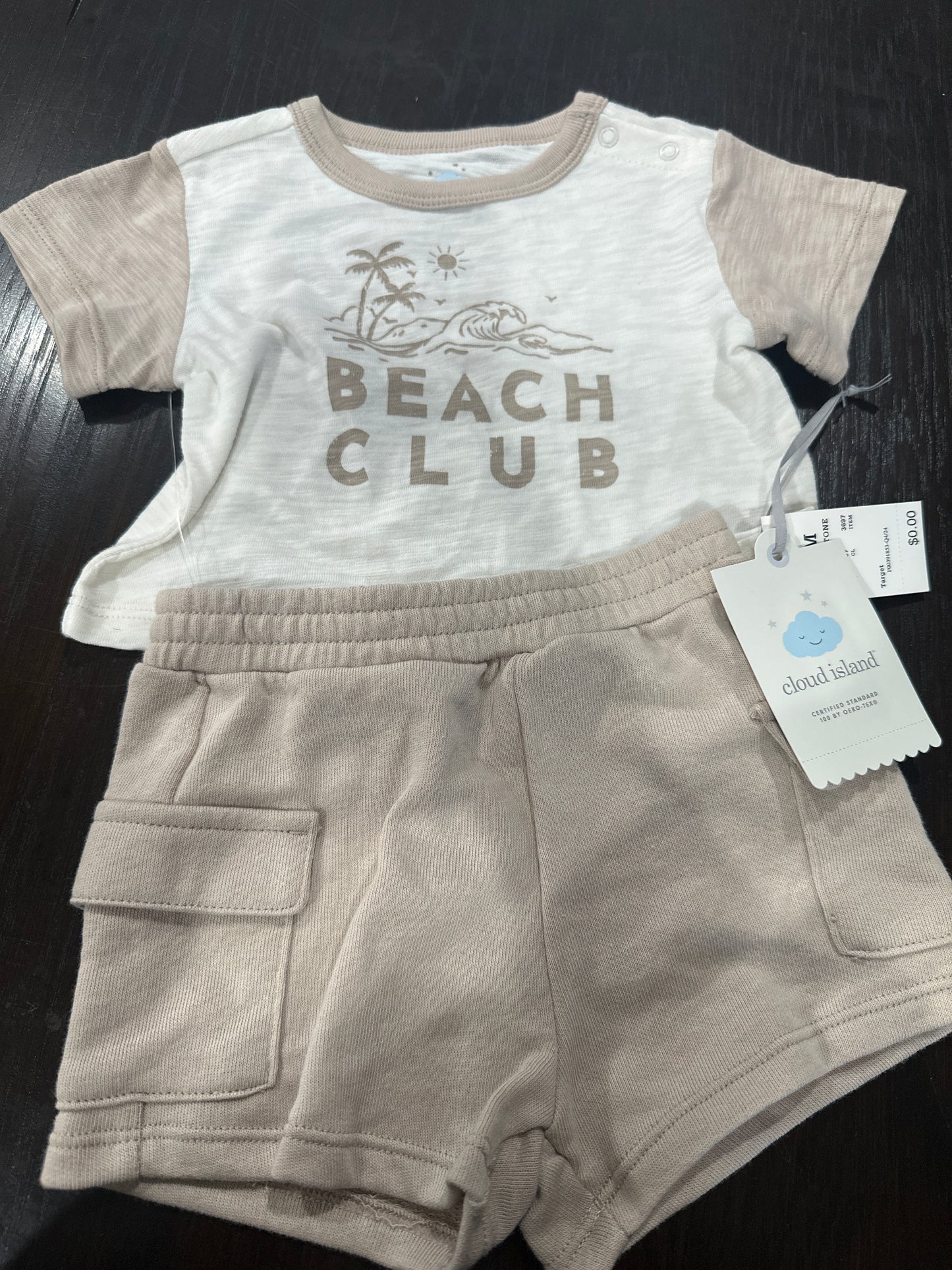Cloud Island™ 2-Piece Baby Outfit Set – Beach Club Tee & Shorts