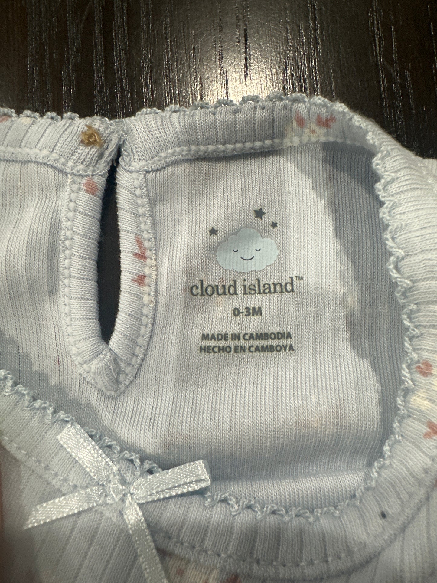 Cloud Island Floral Ribbed Long Sleeve Dress Bodysuit Baby One-Piece