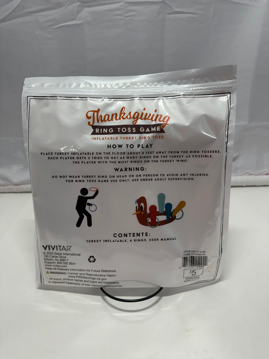 Thanksgiving Ring Toss Game – Inflatable Turkey Ring Toss