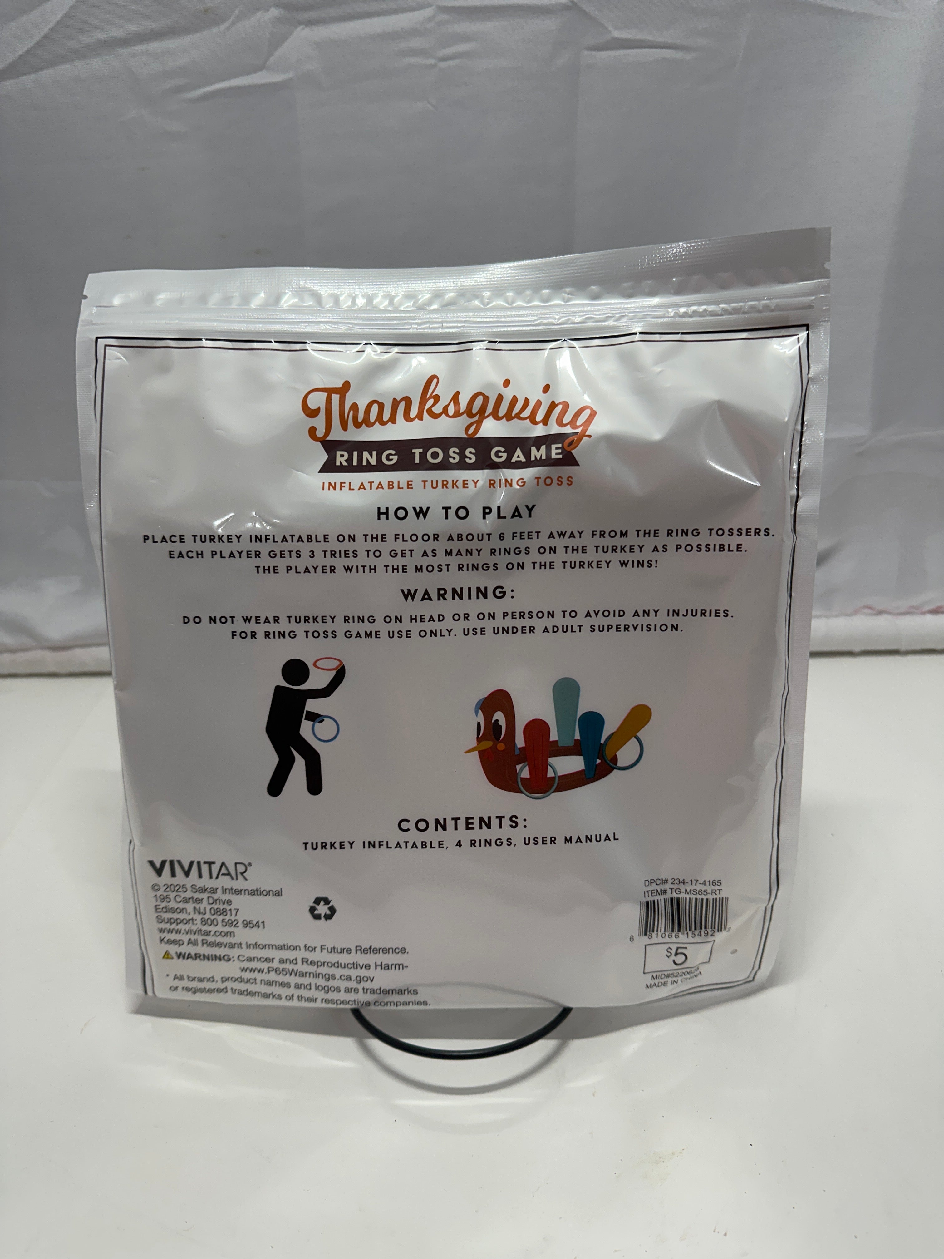 Thanksgiving Ring Toss Game – Inflatable Turkey Ring Toss