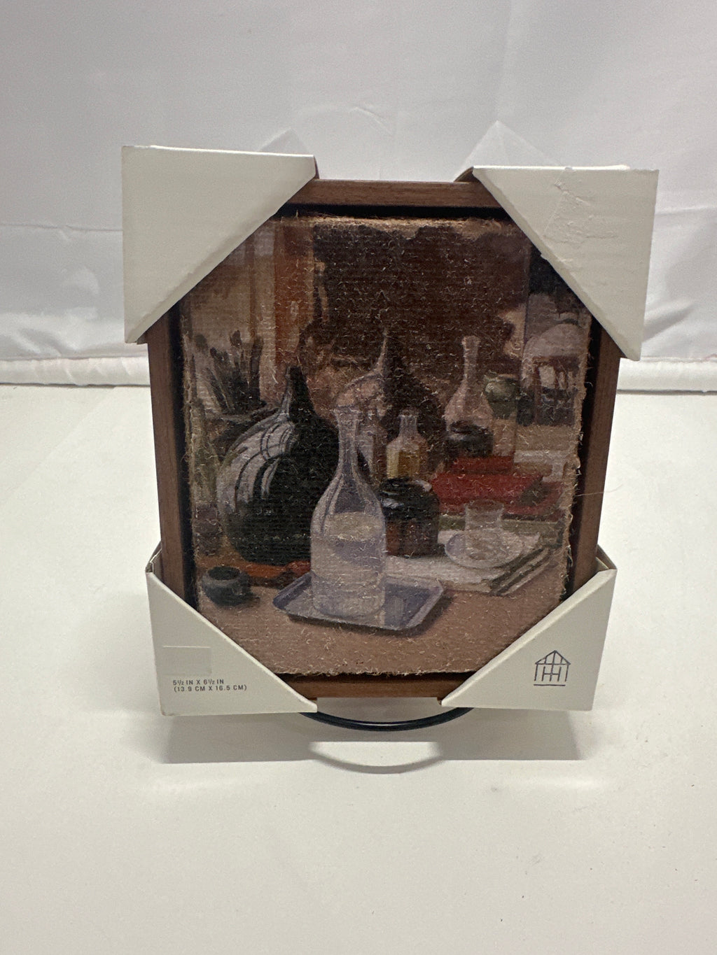 Hearth & Hand with Magnolia 6.5x5.5 Vertical Still Life Bottle Framed Burlap Art