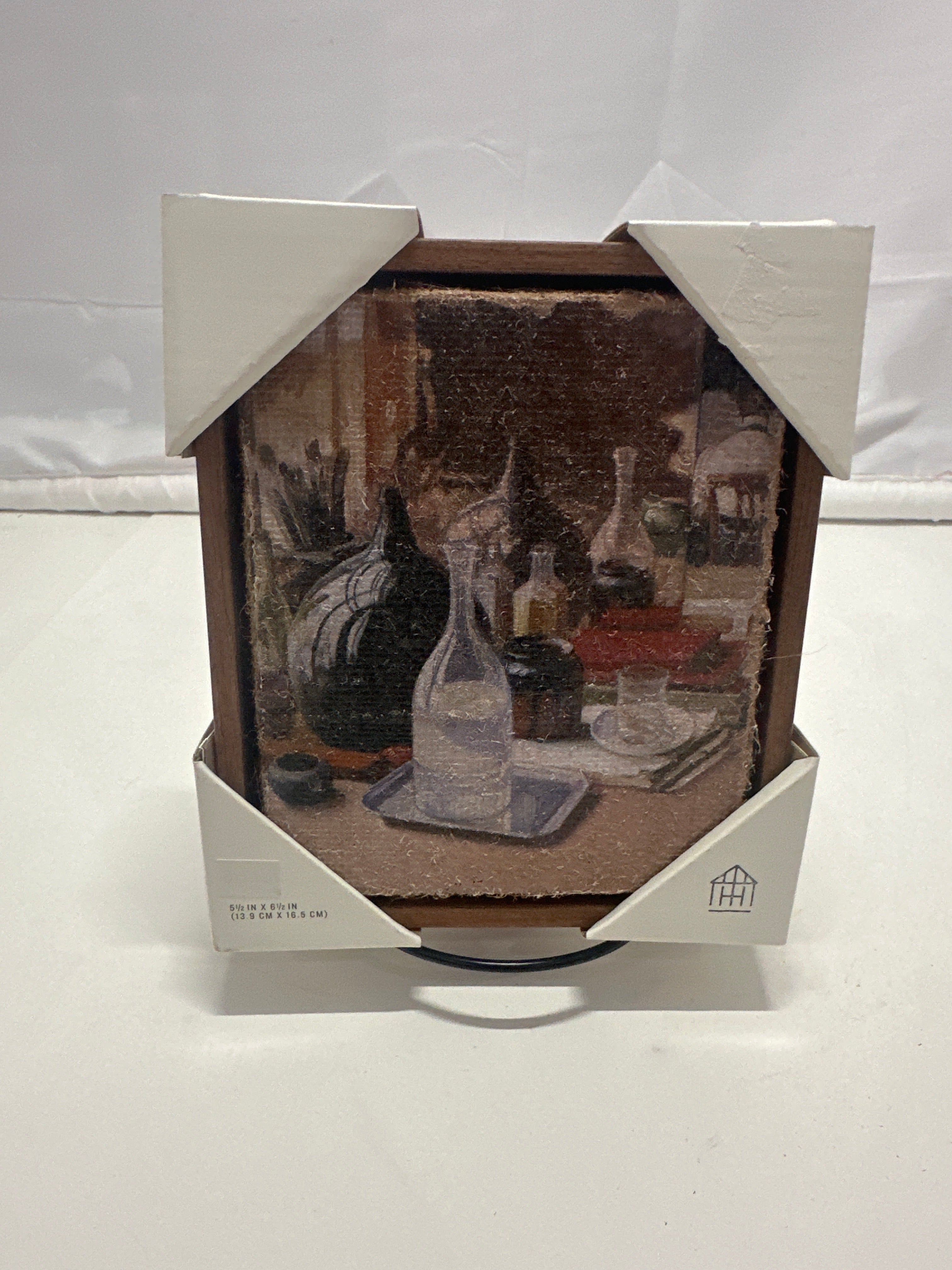 Hearth & Hand with Magnolia 6.5x5.5 Vertical Still Life Bottle Framed Burlap Art