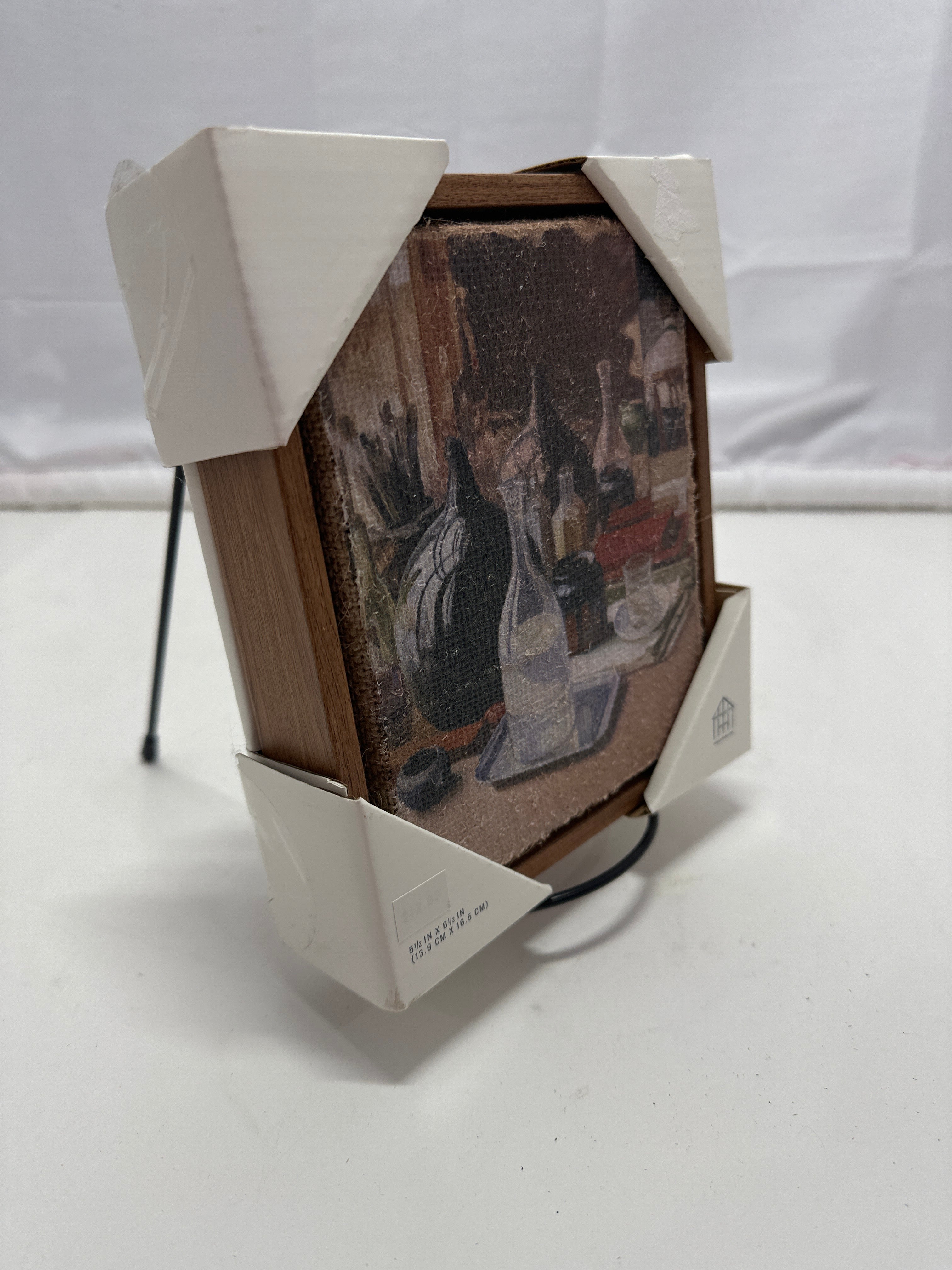 Hearth & Hand with Magnolia 6.5x5.5 Vertical Still Life Bottle Framed Burlap Art
