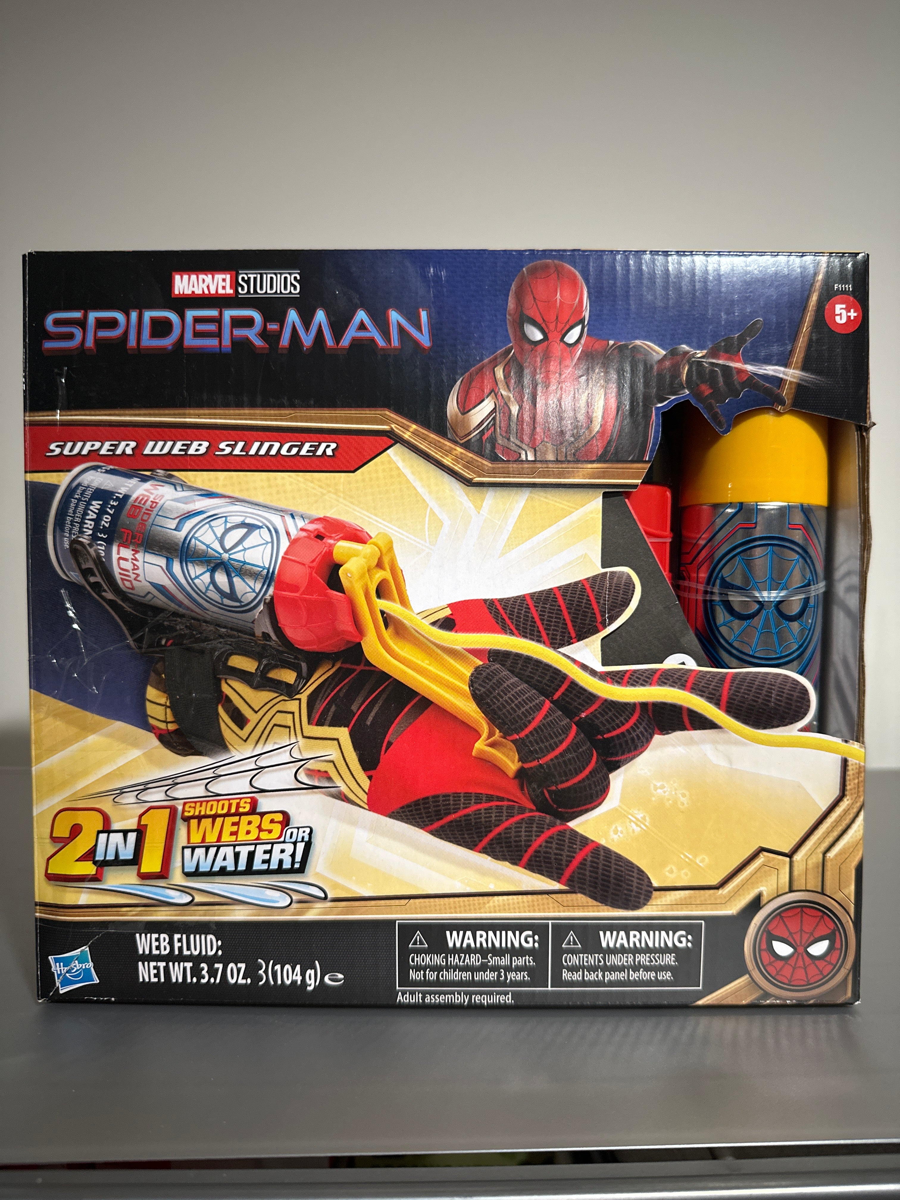 Spider-Man Super Web Slinger 2-in-1 Shoots Webs & Water Toy Hasbro (NO GLOVE)