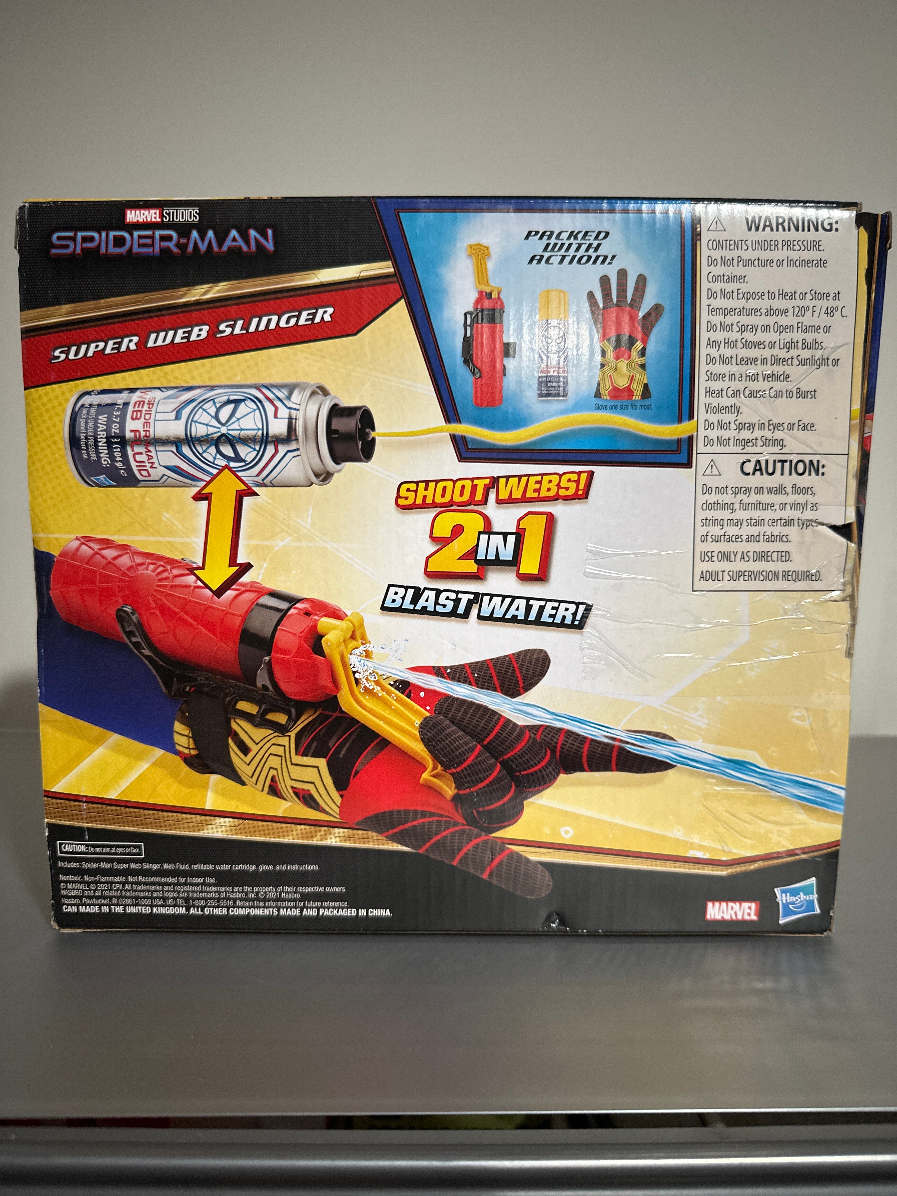 Spider-Man Super Web Slinger 2-in-1 Shoots Webs & Water Toy Hasbro (NO GLOVE)