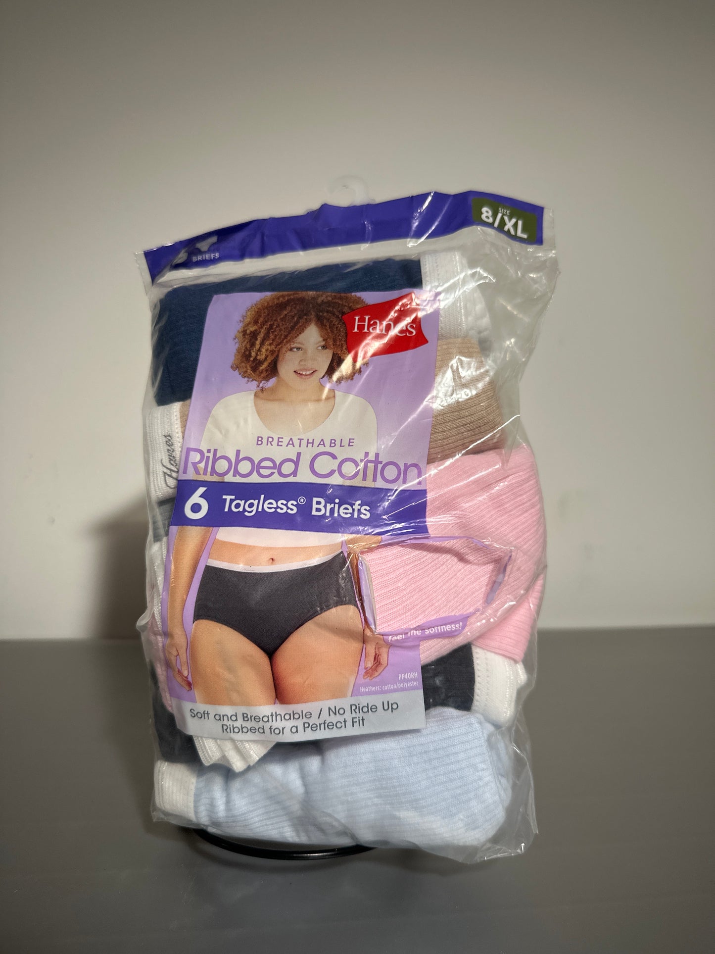 Hanes Women’s Ribbed Cotton Briefs 6-Pack Breathable Tagless Underwear Soft Comfort Fit