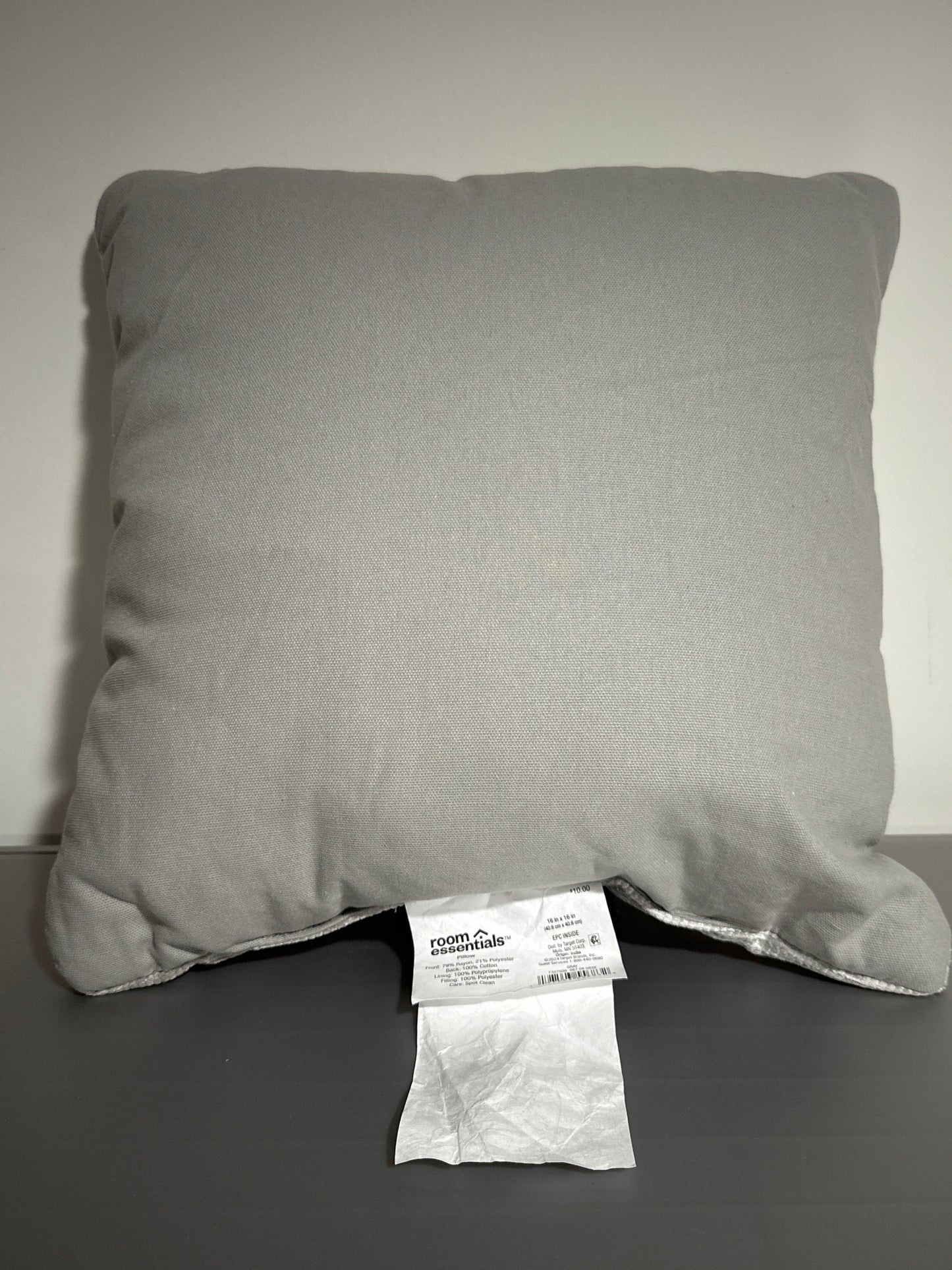 Room Essentials™ Gray Textured Square Throw Pillow – 16" x 16"