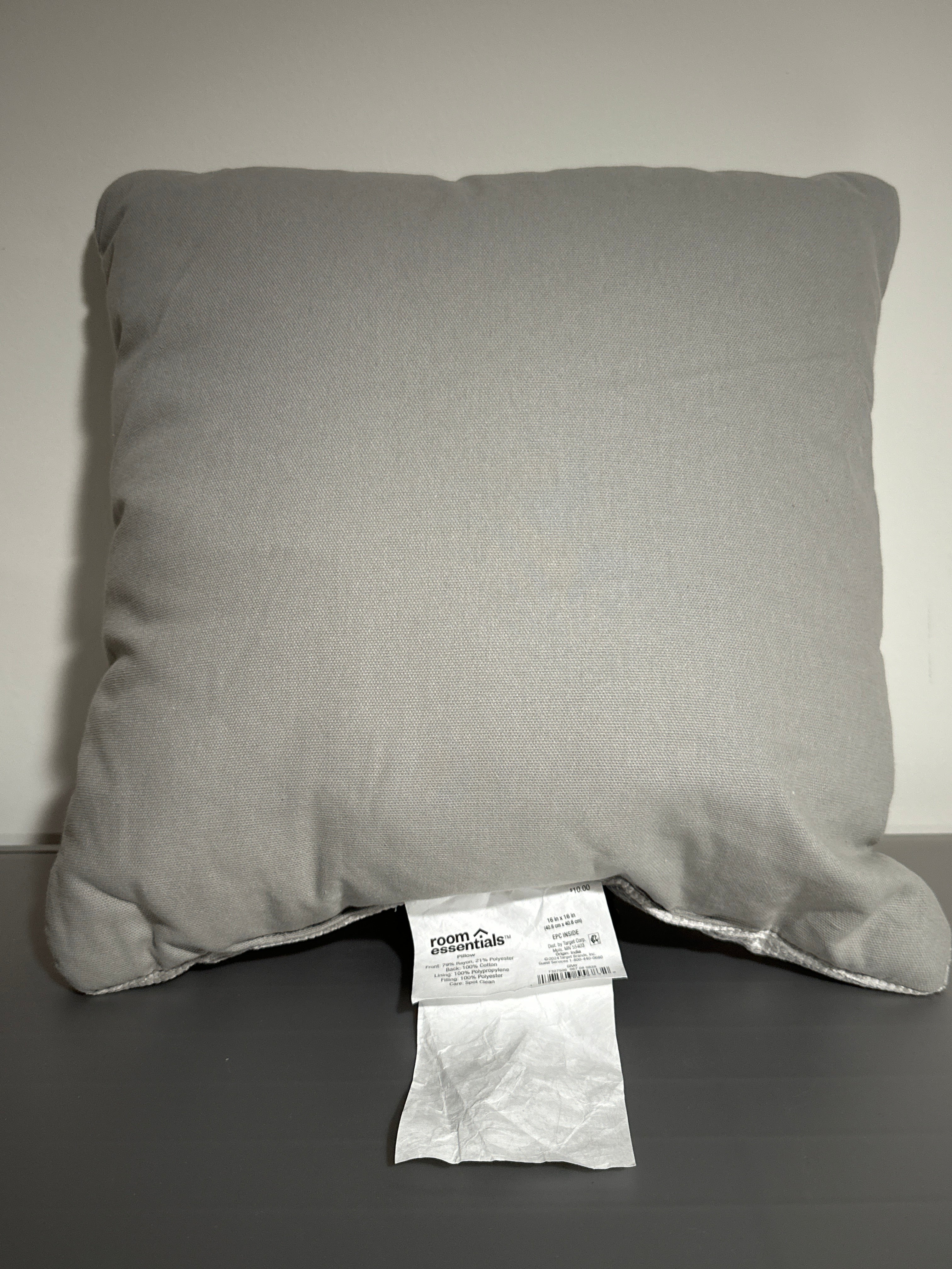Room Essentials™ Gray Textured Square Throw Pillow – 16" x 16"