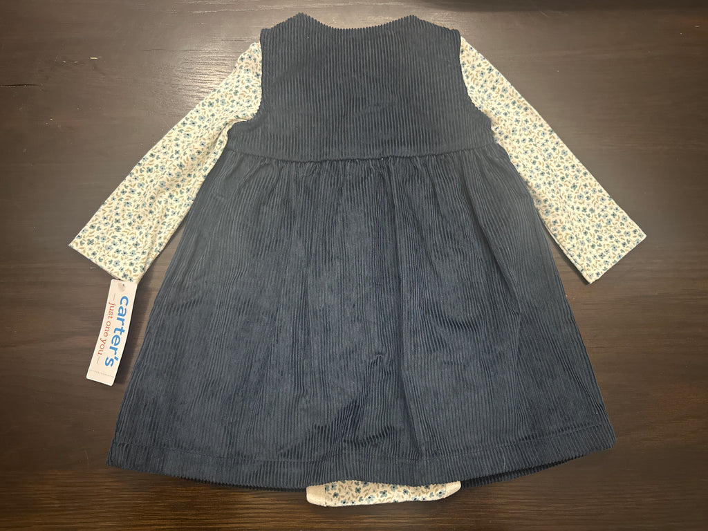 Carter’s® 2-Piece Baby Girl Corduroy Dress & Floral Long Sleeve Bodysuit Set