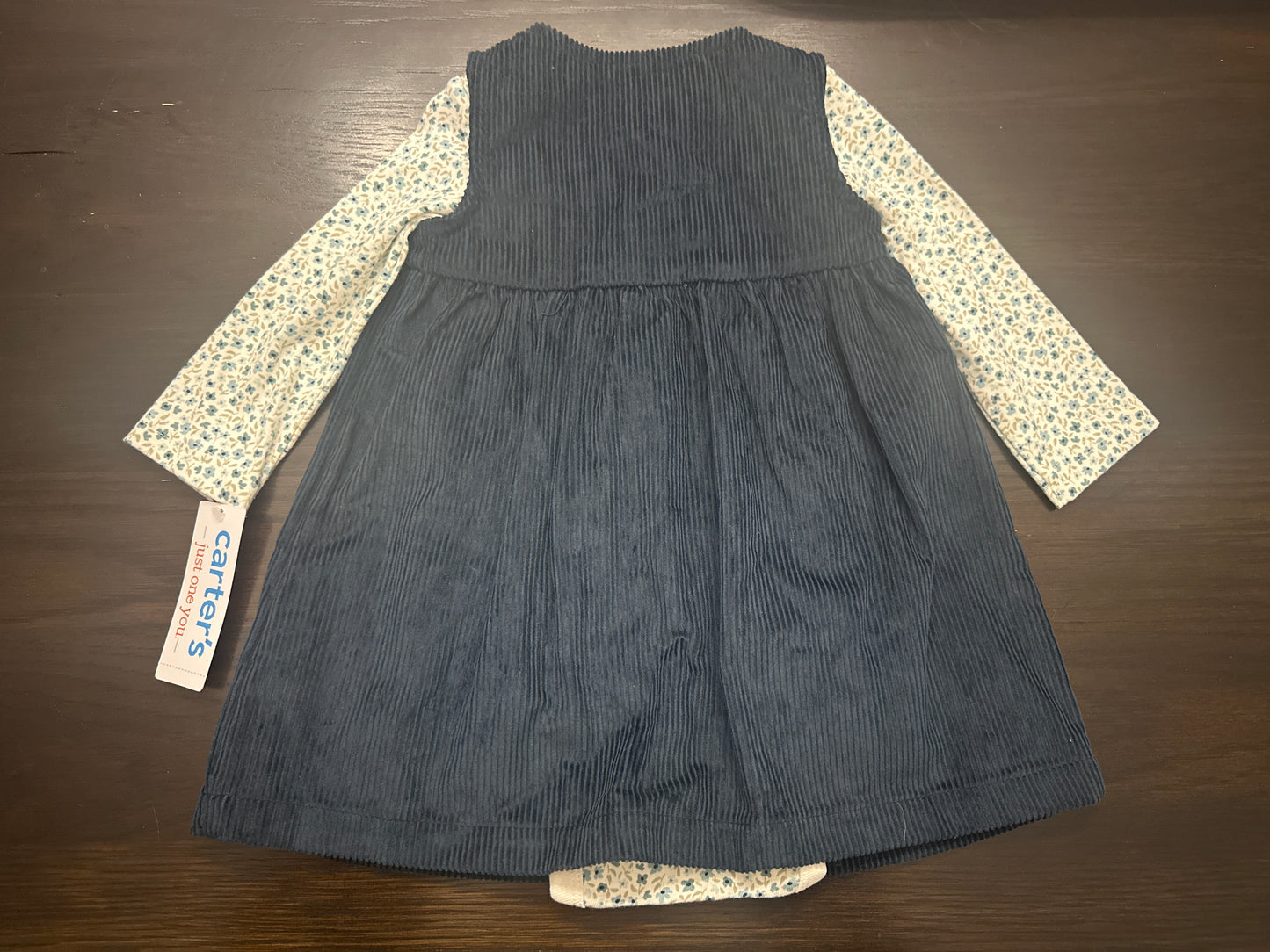 Carter’s® 2-Piece Baby Girl Corduroy Dress & Floral Long Sleeve Bodysuit Set
