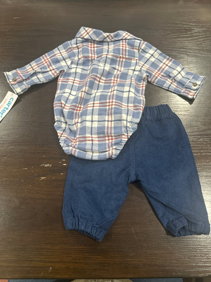 Carter’s® Baby Boys 2-Piece Plaid Bodysuit & Corduroy Pants Set