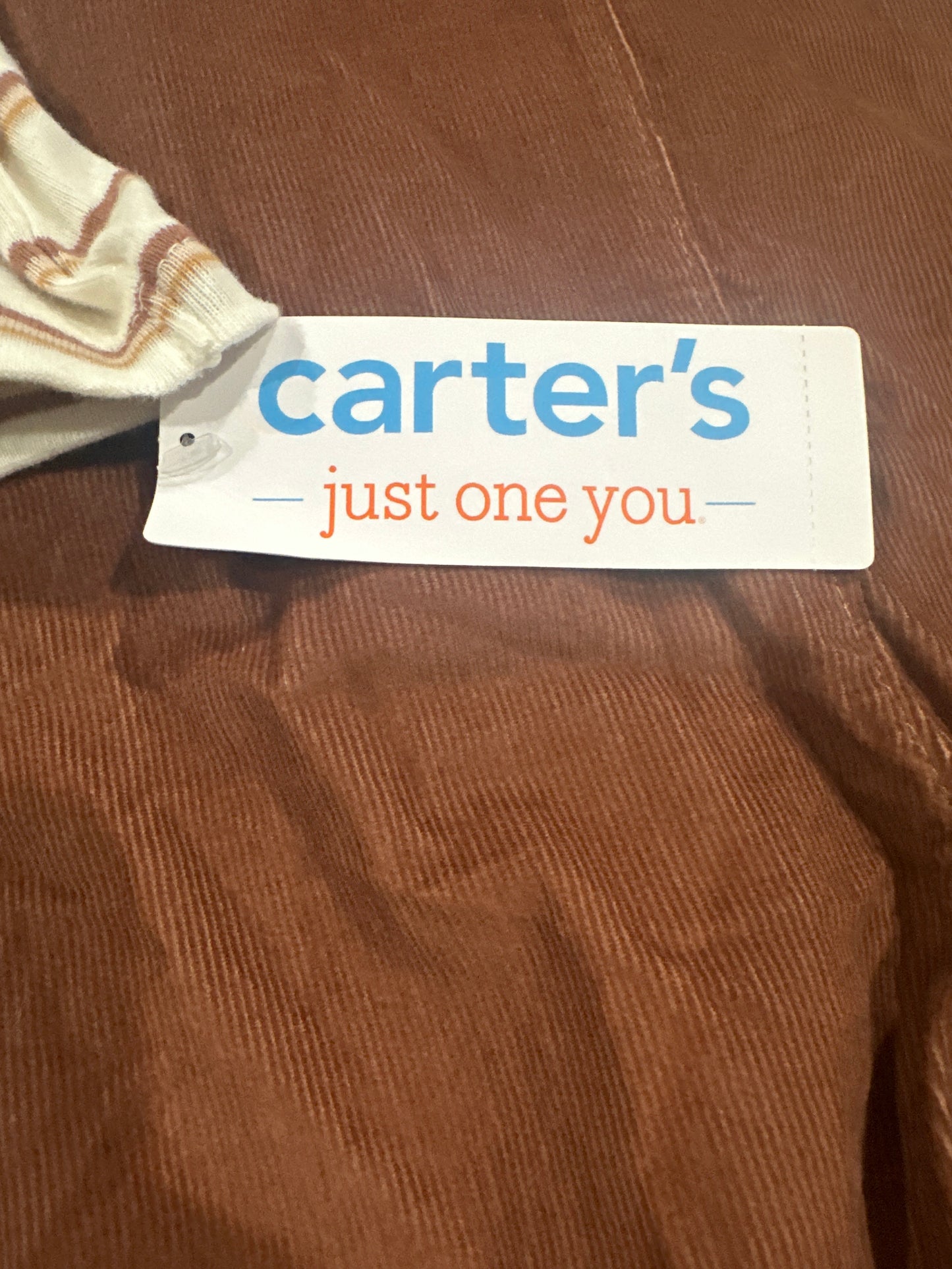 Carter’s Baby Corduroy Overalls & Striped Long Sleeve Bodysuit Set – Brown