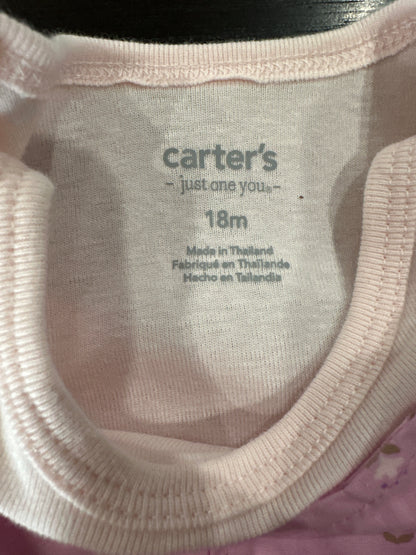 Carter’s Baby Girls’ Printed Overall Romper with Short-Sleeve Tee Set