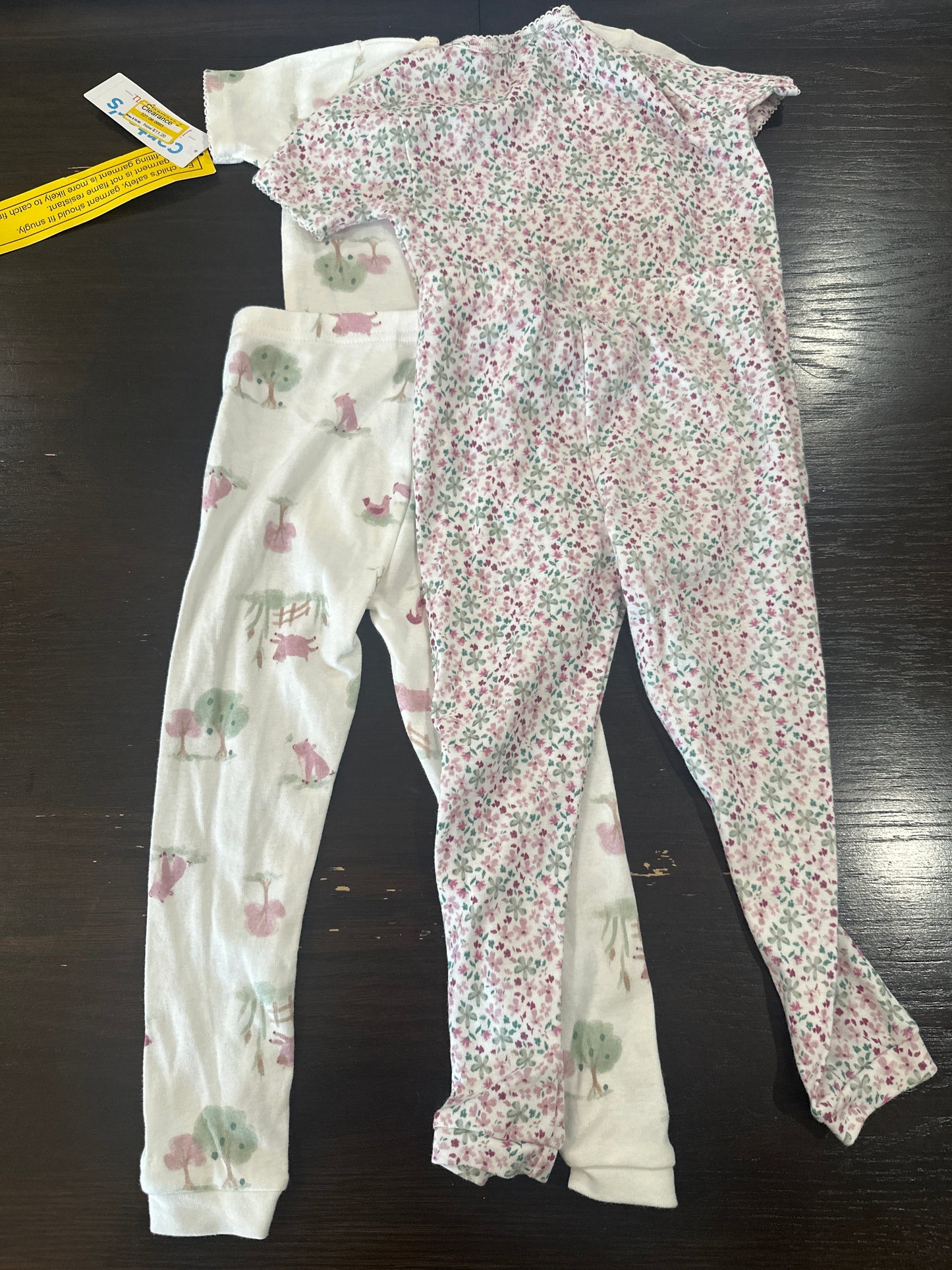 Carter’s Girls’ 4-Piece Pajama Set – Floral Print