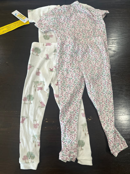 Carter’s Girls’ 4-Piece Pajama Set – Floral Print