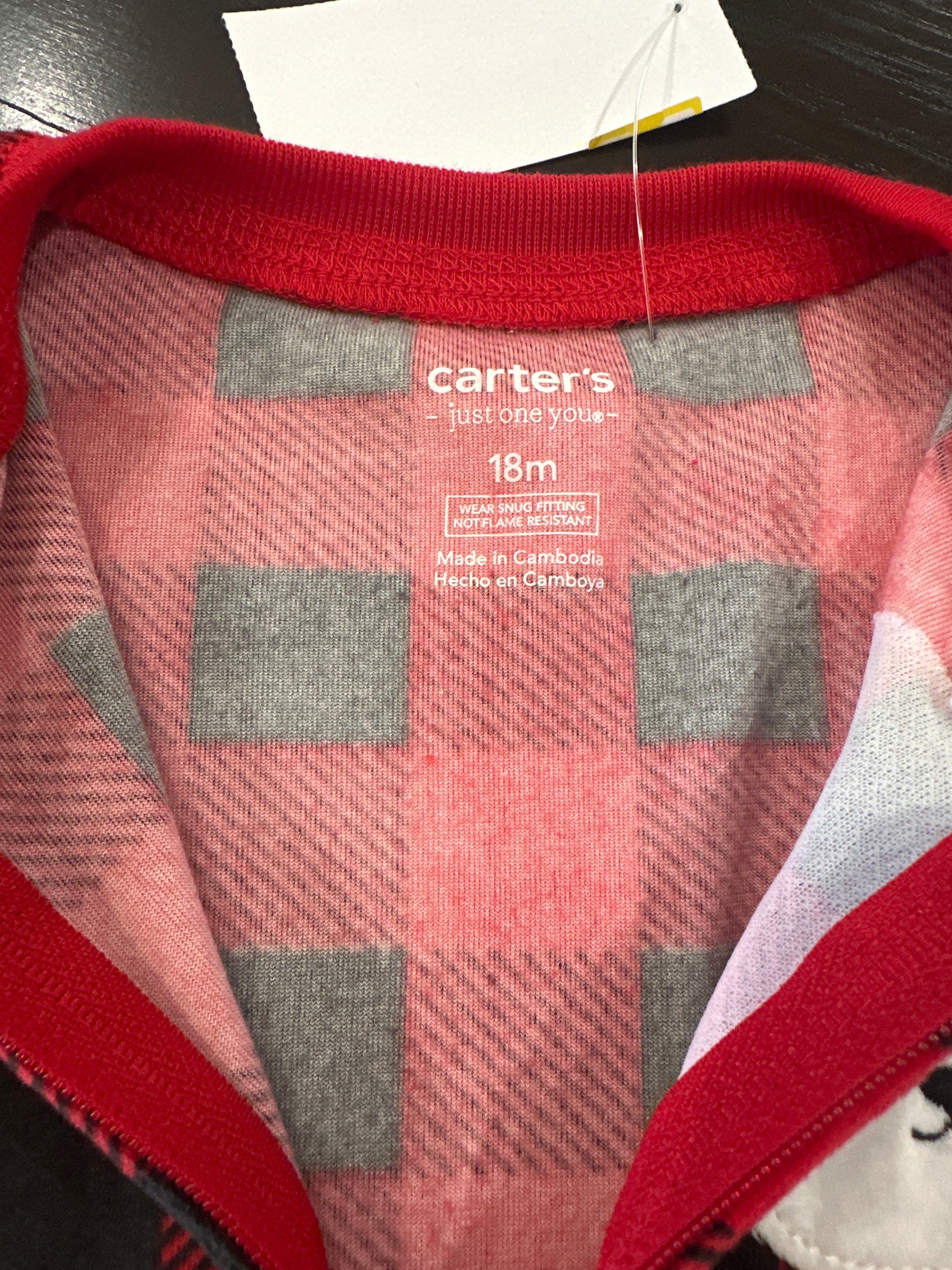 Carter’s Buffalo Plaid Bear Footed Sleep & Play One-Piece Pajamas