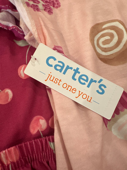 Carter’s Girls’ 2-Piece & Nightgown Pajama Set – Cherry & Dessert Prints