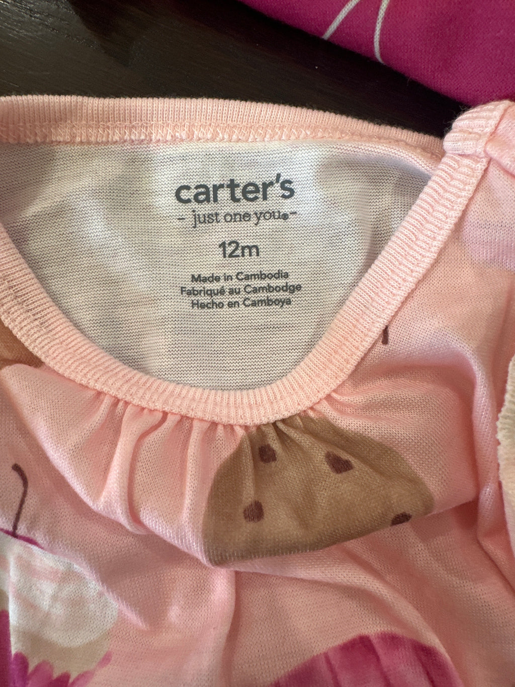 Carter’s Girls’ 2-Piece & Nightgown Pajama Set – Cherry & Dessert Prints