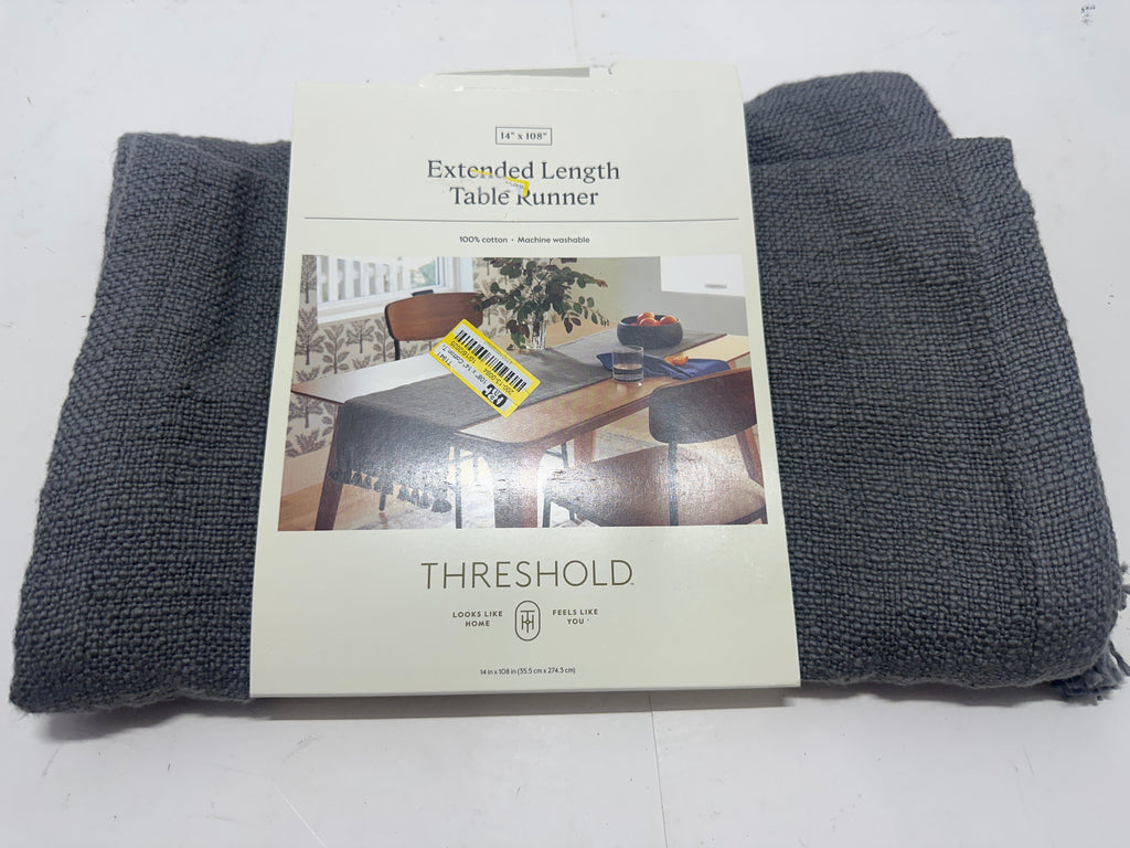 Threshold charcoal extended length table runner