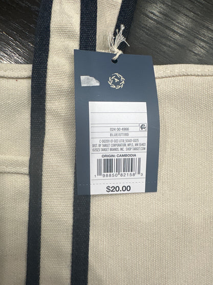 Universal Thread™ Canvas Tote Bag – Blue & Natural – Large Everyday Carryall