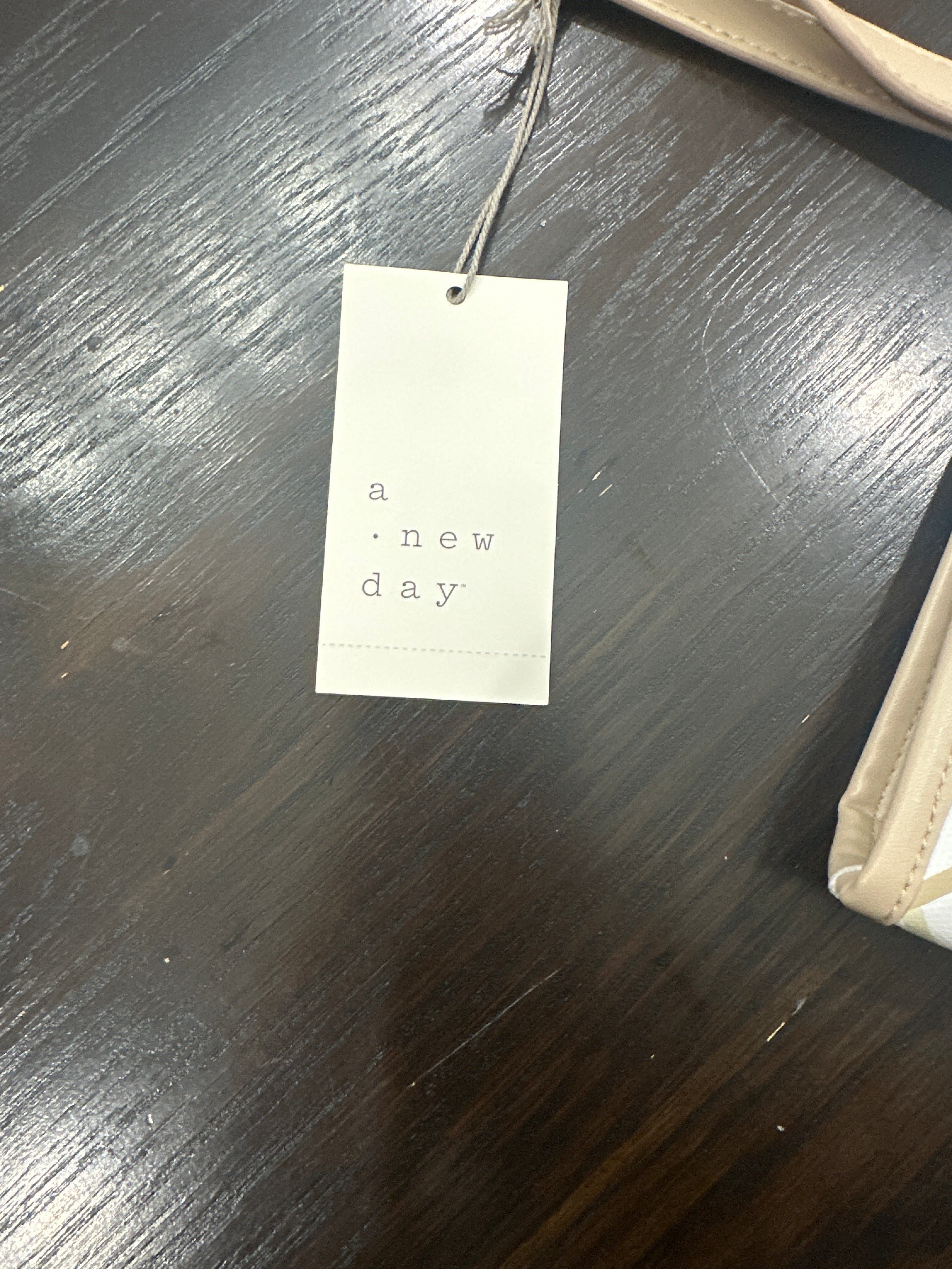 A New Day Monogram Tote Bag with Detachable Crossbody Strap White/Tan