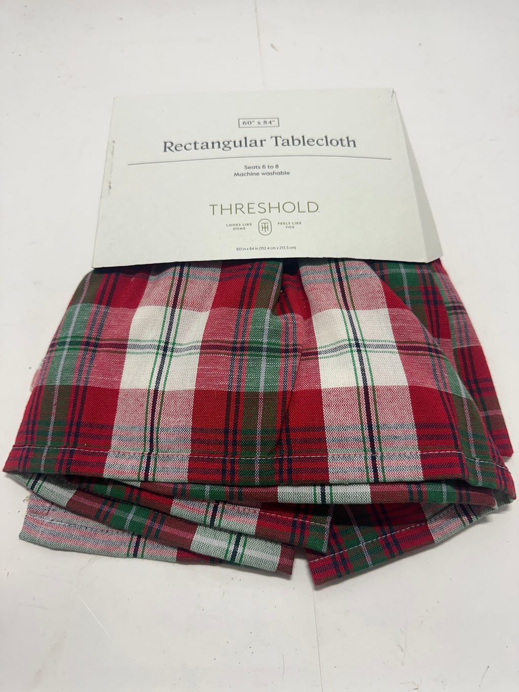 Threshold Christmas plaid rectangular tablecloth