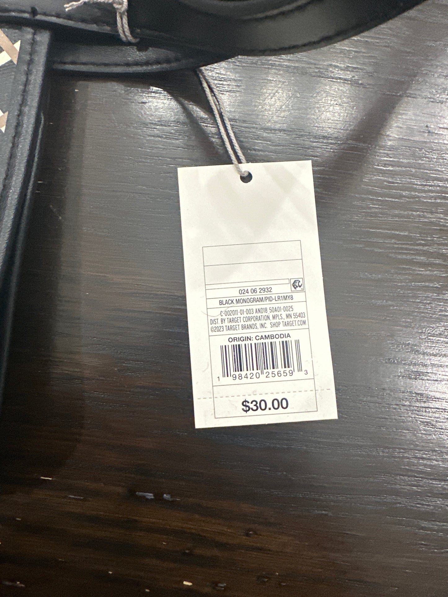 A New Day™ Monogram Tote Bag with Detachable Crossbody Strap Black