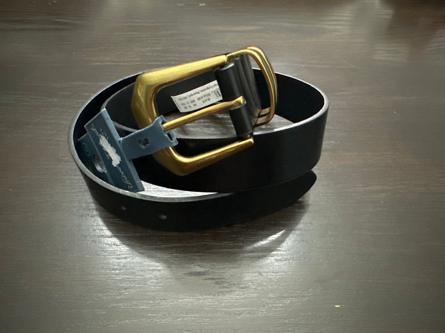 Universal Thread™ Black Faux Leather Belt with Gold Hardware