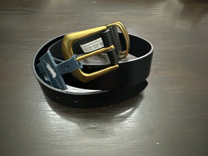 Universal Thread™ Black Faux Leather Belt with Gold Hardware