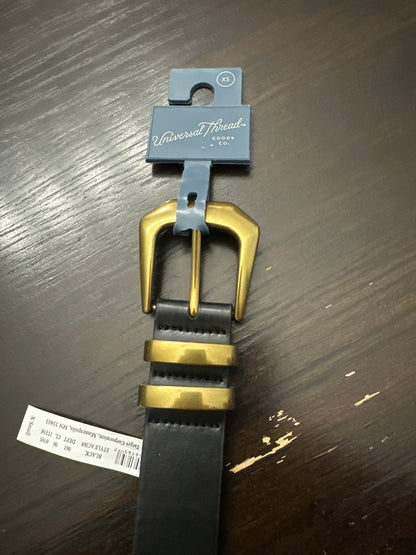 Universal Thread™ Black Faux Leather Belt with Gold Hardware