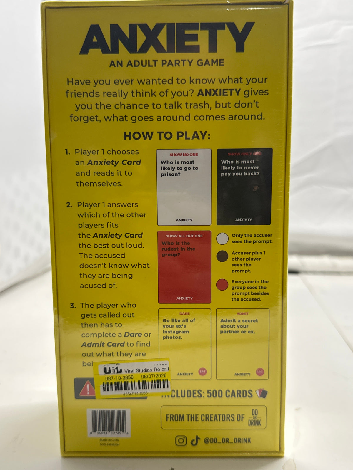 Anxiety Adult Party Game photo 4