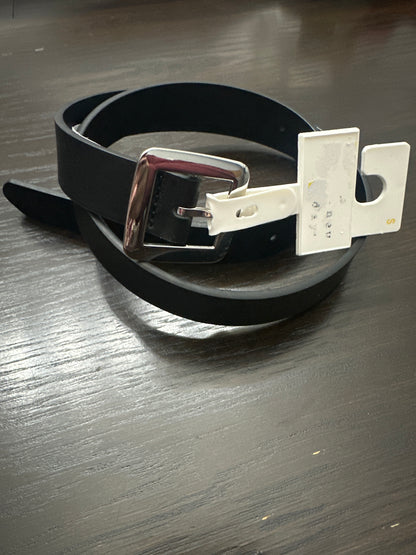 A New Day™ Black Faux Leather Belt with Silver Buckle